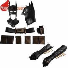 CostumeBuy Бэтмен косплей супергерой косплей Бэтмен Маска пояс Необычный кожаный плащ косплей Лига Справедливости Бэтмен аксессуары