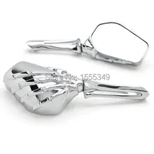 Chrome Skull Skeleton Aluminum Motorcycle Mirrors For Harley Sportster Dyna Touring Honda Yamaha Suzuki Kawasaki Victory