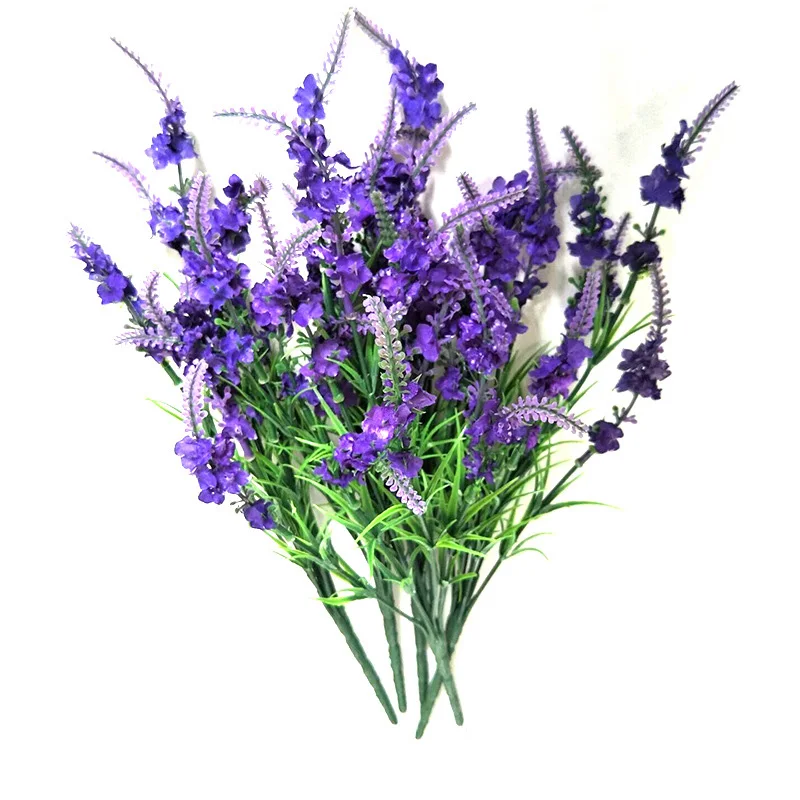 

41cm Bouquet Romantic Provence Artificial Flower Purple Lavender Bouquet with Green Leaves for Home Party Decorations