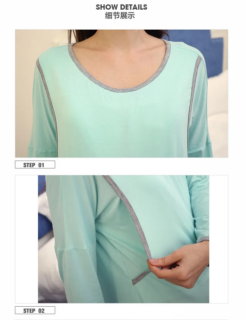 Fdfklak модель хлопок для беременных пижама с длинным рукавом Повседневное Беременность Одежда для беременных Ночная Пижама Для женщин hamile