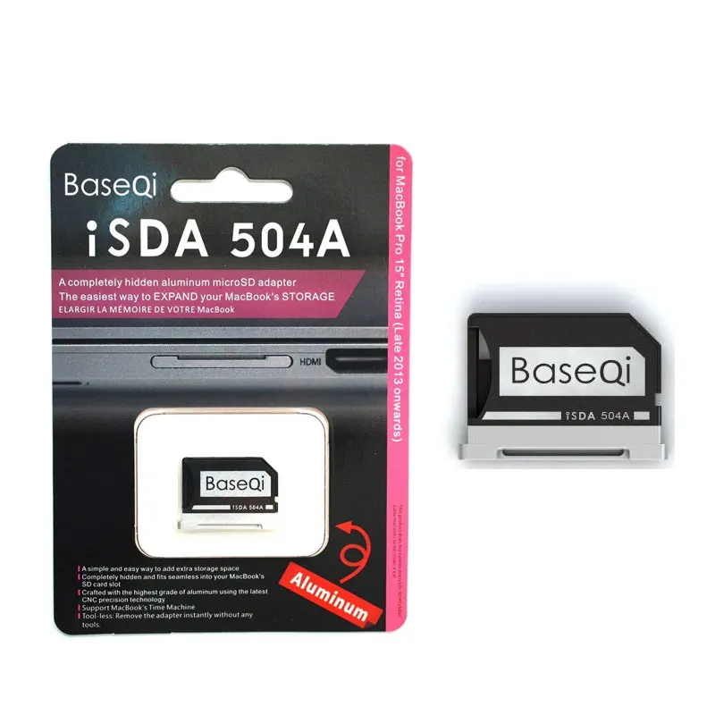 Устройство для чтения карт Micro SD BaseQi NinjaDrive 504A MacBook Pro Retina 15 дюймов/Mid 2014 2015/Late 2013/Metal