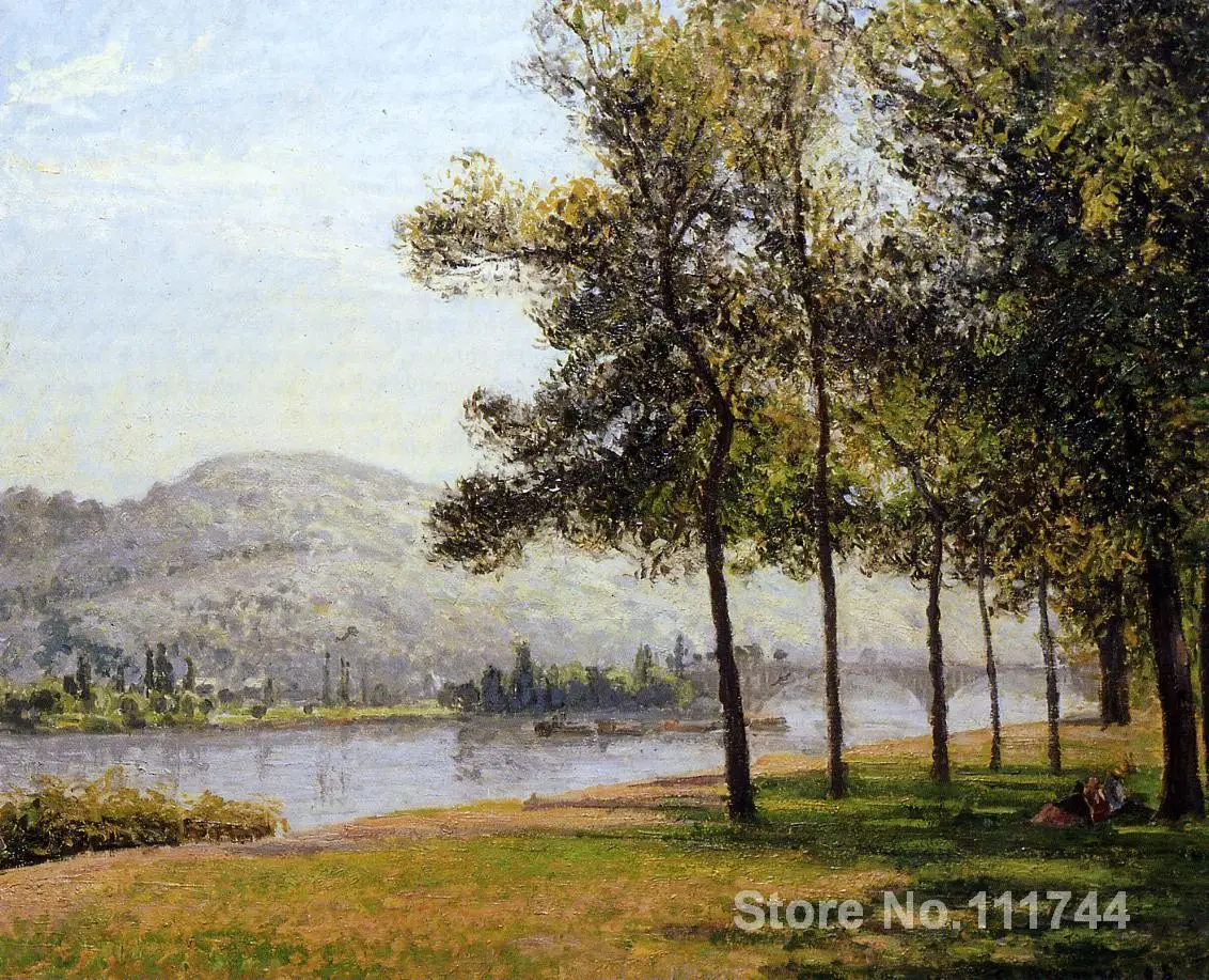 

Landscape paintings The Cours la Reine at Rouen Morning Sunlight by Camille Pissarro canvas art High quality Hand painted