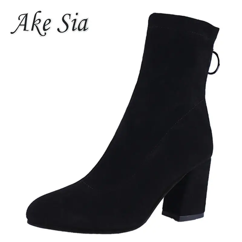 Pointed Toe High Heels Women Boots Basic Shoes Autumn And Winter Casual Female Ankle Boots Single Fashion snow boots