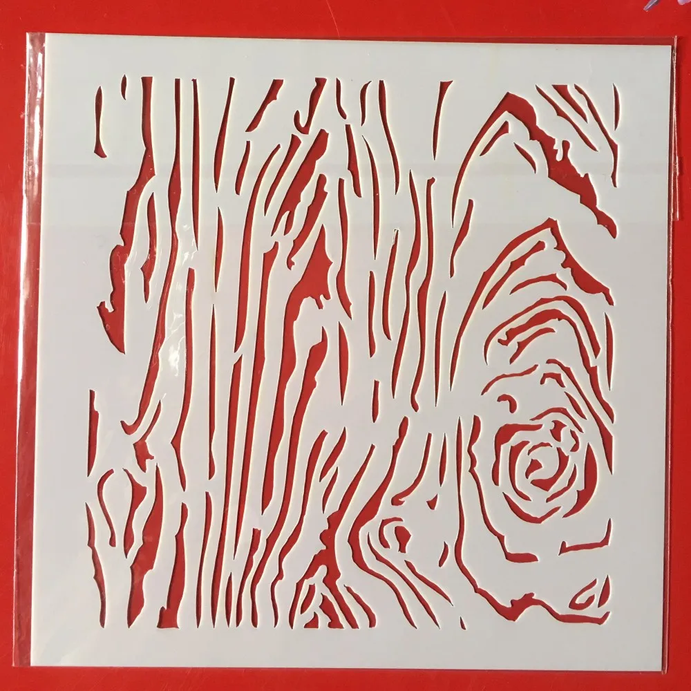 

Hot 13cm 5.1" Wooden Texture DIY Layering Stencils Wall Painting Scrapbook Coloring Embossing Album Decorative Card Template