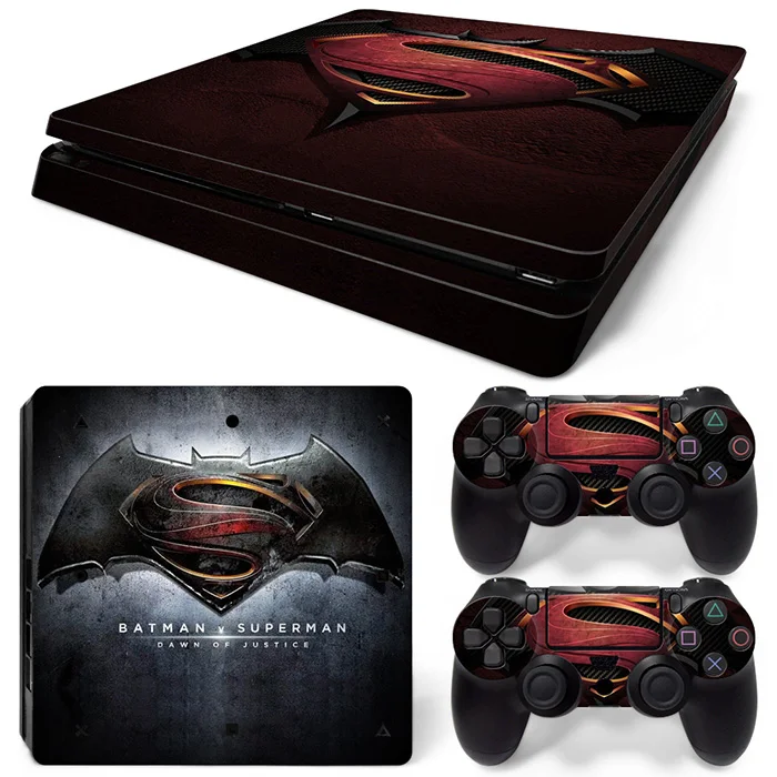 

Batman v Superman Down of Justice Decals sticker for PS4 slim console and two controller skin covers #TN-P4Slim-1486