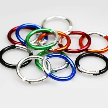 

500Pcs/ Lot Cute Mini Round Circle Shaped Aluminum Alloy Locking Mounting Carabiner Snaphook Hook Holder 39mm ZA6066
