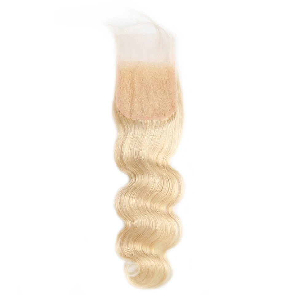 613 Blonde Hair Extensions Free Part Remy Human Hair Closure (2)