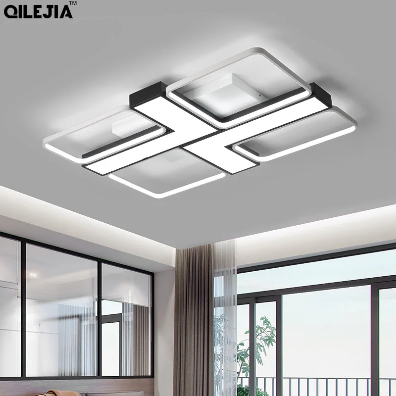  LED Ceiling Lights Recrangle for Living room Bedroom White Black metal Ceiling Lamp for bedroom Lig - 32948557554