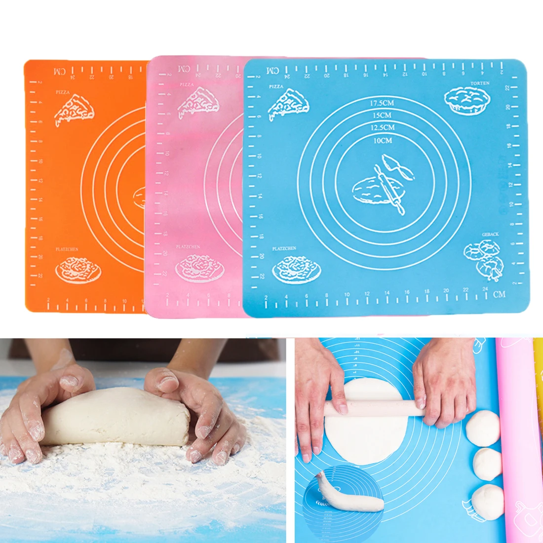 Buy Creative 50*40cm Silicone Rolling Fondant Mat Cake