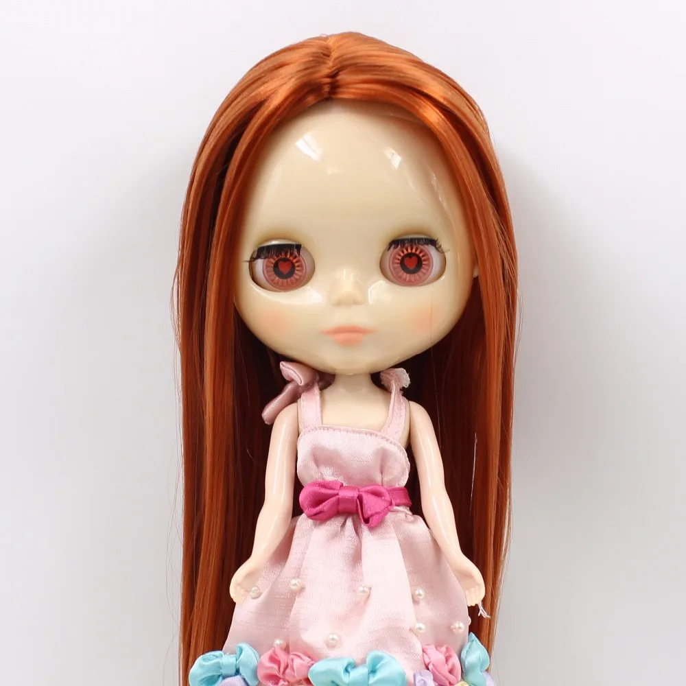 

Free shipping factory Blyth Doll BL232 Red Brown hair transparent face normal body 1/6 toy gift