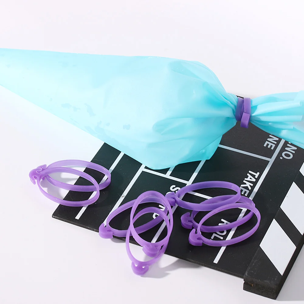 6/12PCS Silicone Icing Bag Ties Fixed Rings DIY Reusable Piping