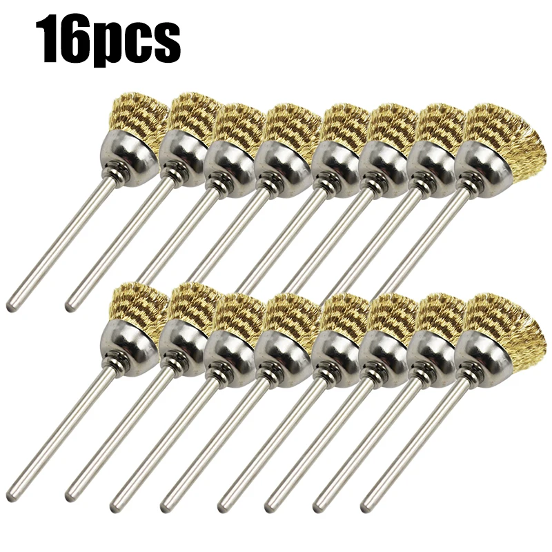 

Rust Paint Remover Engraver Wire Brushes Grinder Grinding Rotary Tool Accessories 16Pcs Metal Surface Cleaning