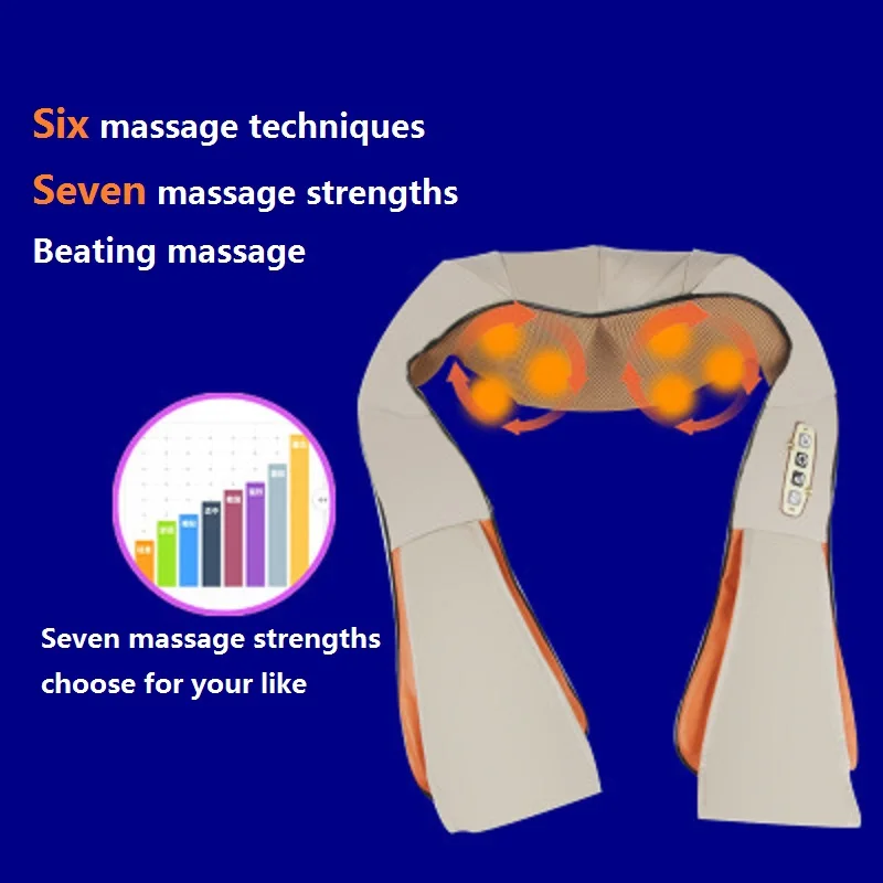 

Car/Home use back shoulder Neck Massage shawl Electrical Shiatsu Shoulder Back Body Massage Infrared 3D heated beating Massage