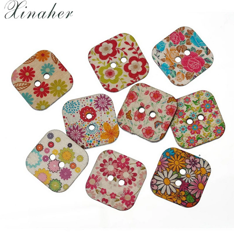 XINAHER-50PCs-Random-Mixed-flower-pattern-square-Buttons-2-Holes-Mixed-Sewing-Wooden-Buttons-Flatblck-Scrapbooking.jpg_640x640