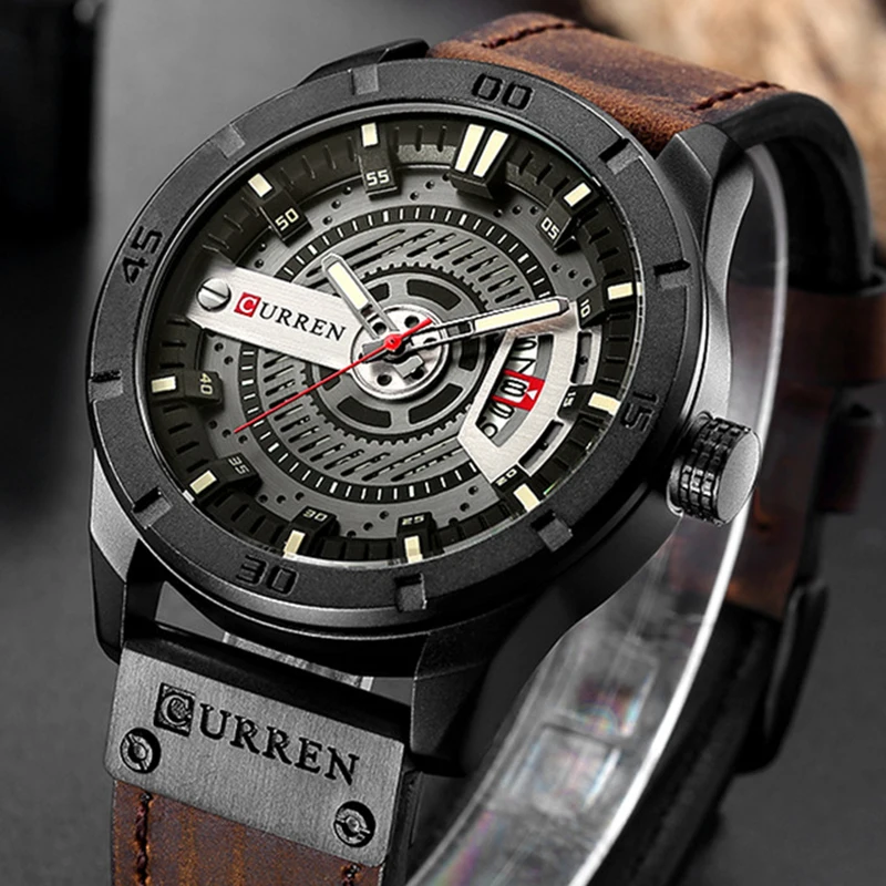 

Relogio Masculino CURREN Mens Watches Top Brand Luxury Leather Fashion Casual Sport Clock Quartz Watch Men Military Wristwatches