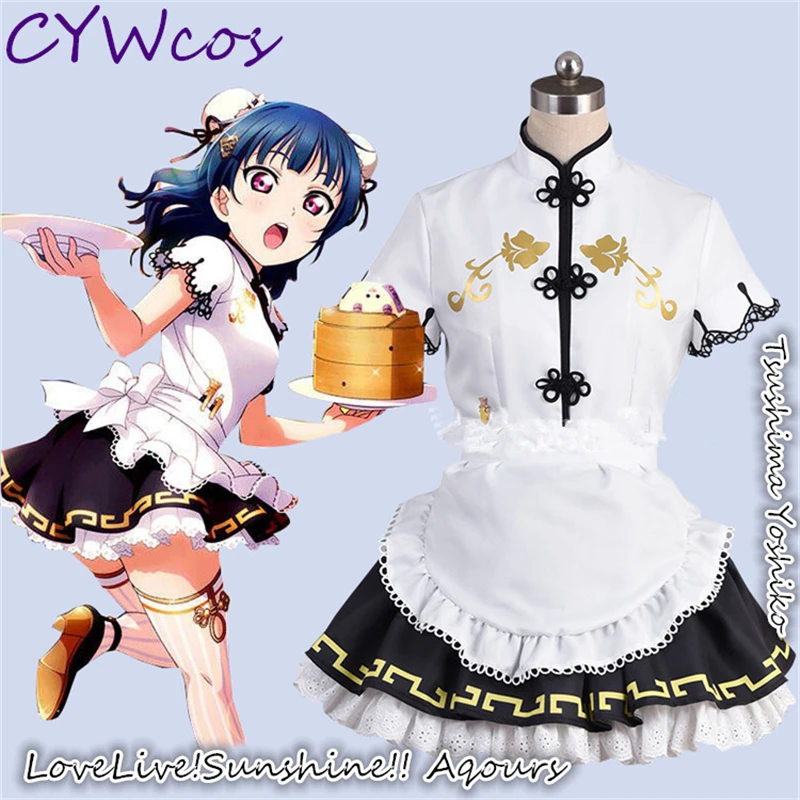 Аниме LoveLive Sunshine Aqours все члены Tsushima Yoshiko китайское платье Cheongsam Пробуждение