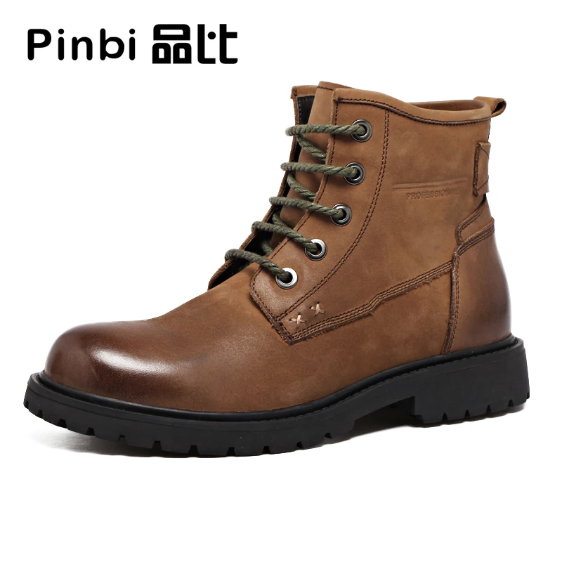 

skateboard high leather men casual shoes British Chelsea boots men's winter boots breathable handmade fashion
