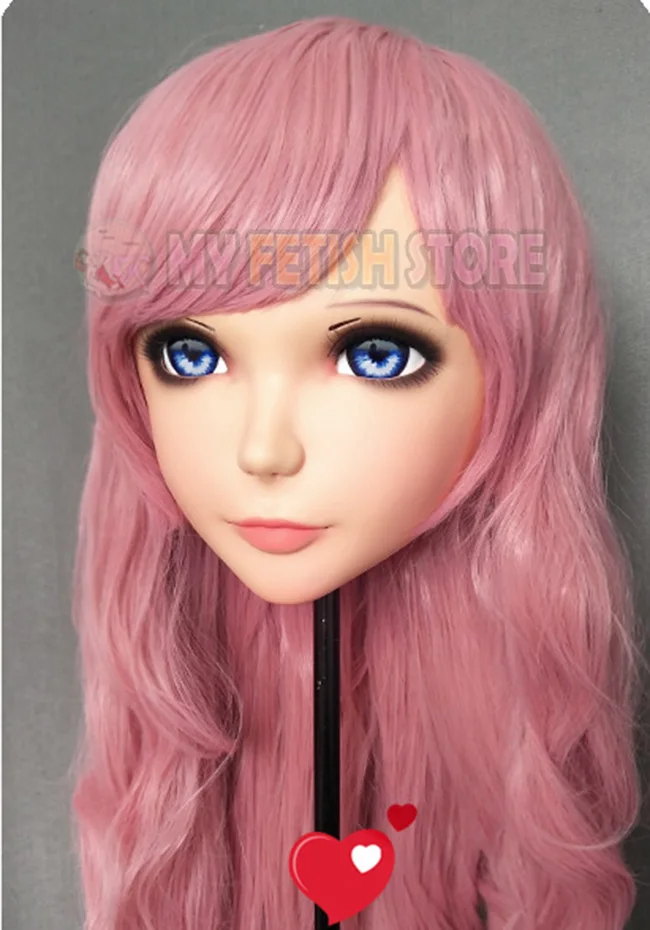 (Mei-02) женская сладкая девочка смолы половина головы Kigurumi BJD глаза переодеванию Косплэй японского аниме роль маска Лолиты с глазами и парик