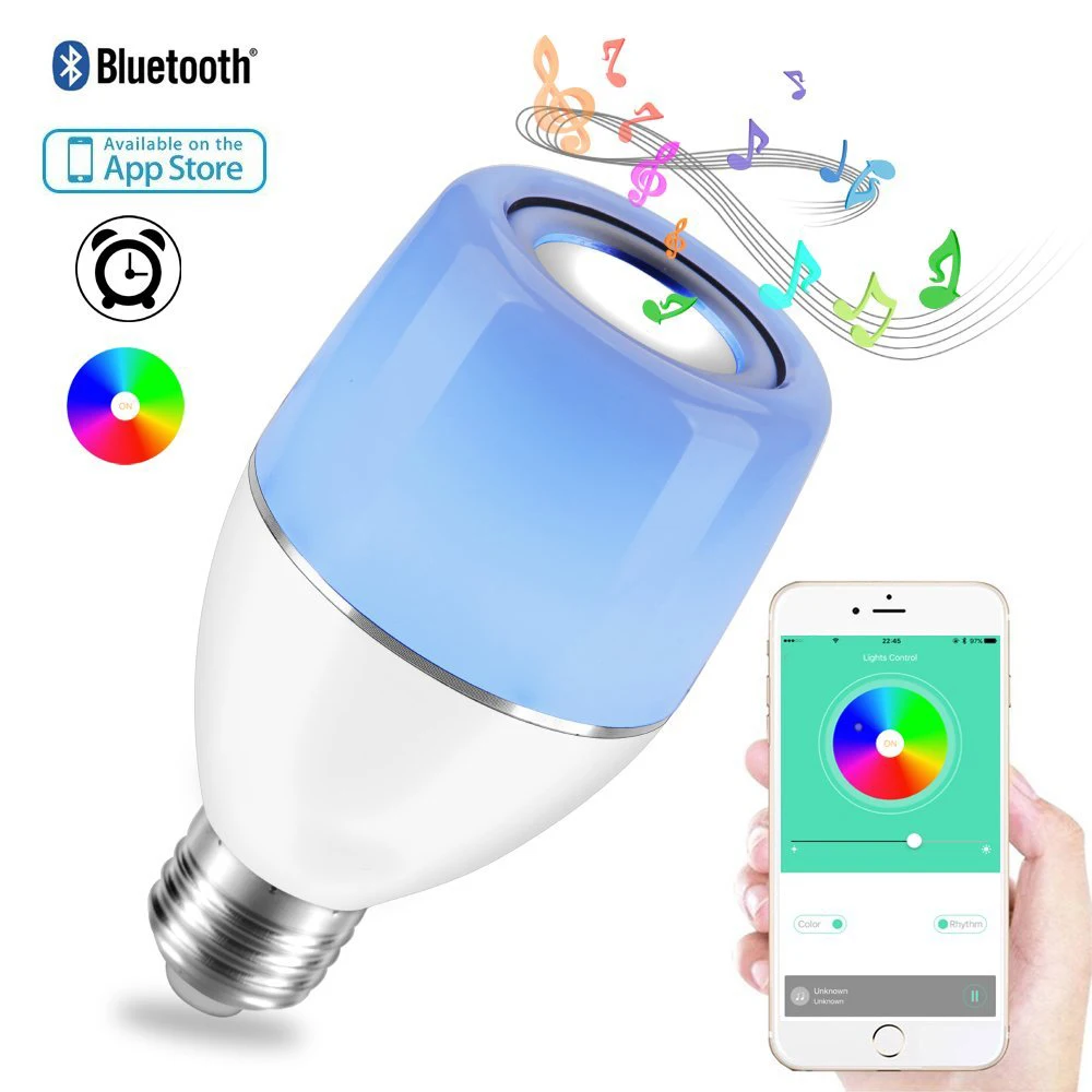 

Smart Bluetooth Music Bulb E27 APP & Smart Light Control Night Light Audio Speaker Scheduled Power on and off