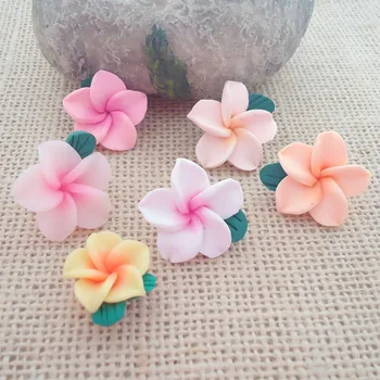 

15pc/lot 25mm Polymer Clay Plumeria Flower Beads Diy Bali Jewelry Bracelet Necklace Craft jewelry making Decoration Accessories