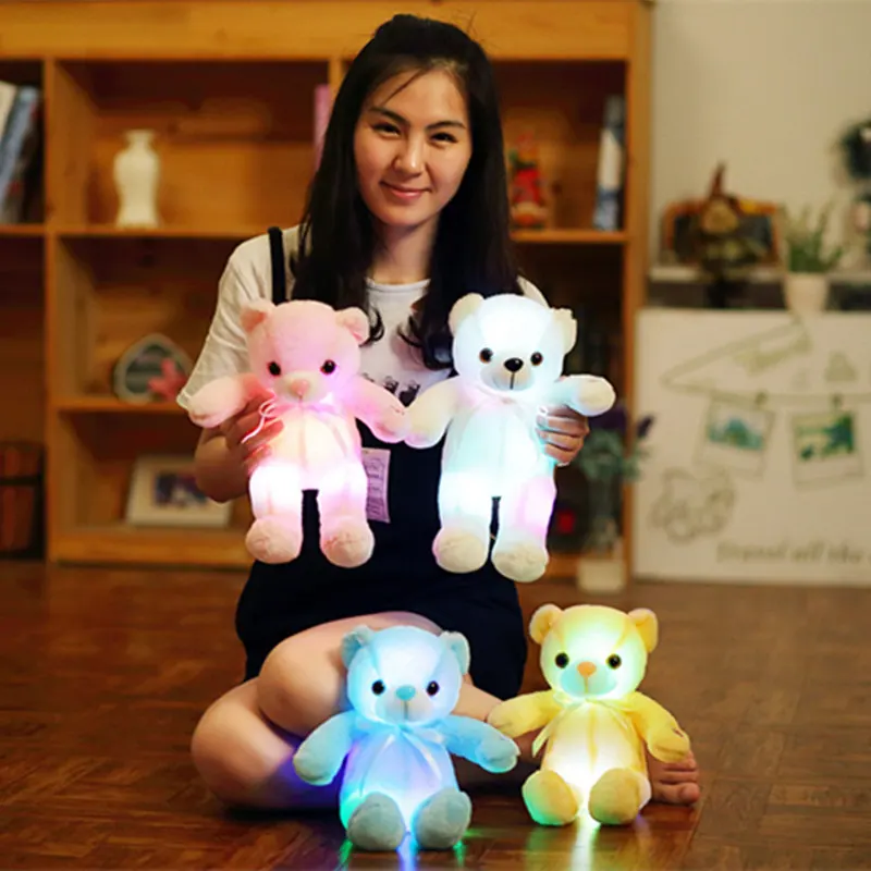 

1pc Cute Dog Bear Dolphin LED Plush Pillow Stuffed Luminous Glowing Animals Pillow Cushion Birthday Gifts Kids Girls Toys