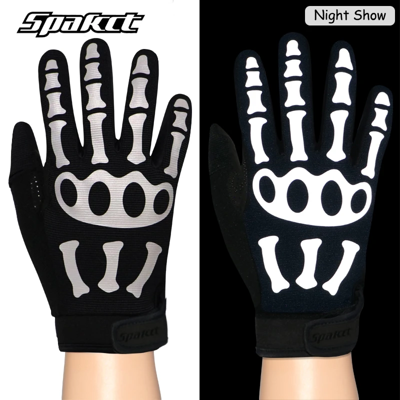 Cycling Bicycle BMX Motocross Skull Skeleton Riding SPAKCT Full Finger Gloves