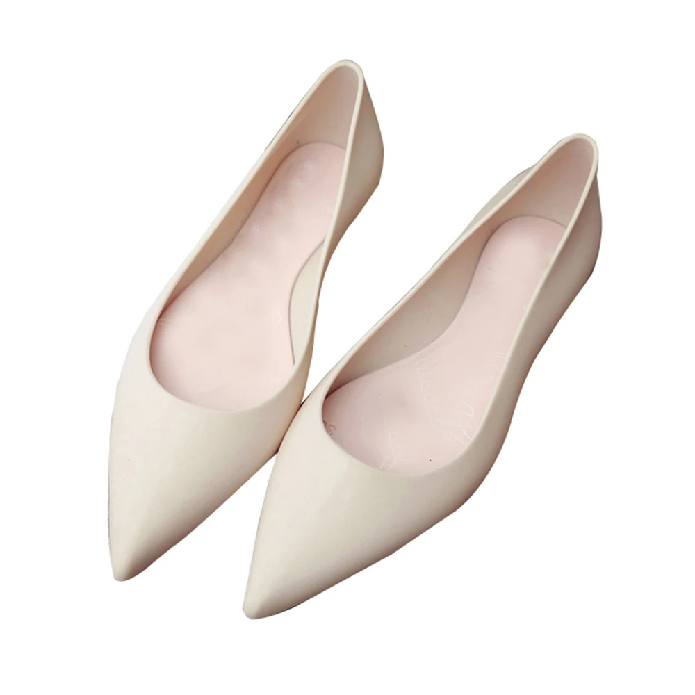 

Women Flats 2019 Hot Sale Korea Chic Concise Pointed Toe Ballet Flats Light Weight PVC Water Proof Outdoor Women Jelly Shoes