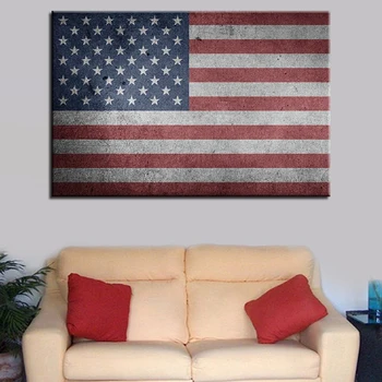 

1 Pcs American Flag Still Life Canvas HD Prints Poster Wall Art Pictures Framework Paintings For Living Room Affiche Decoration