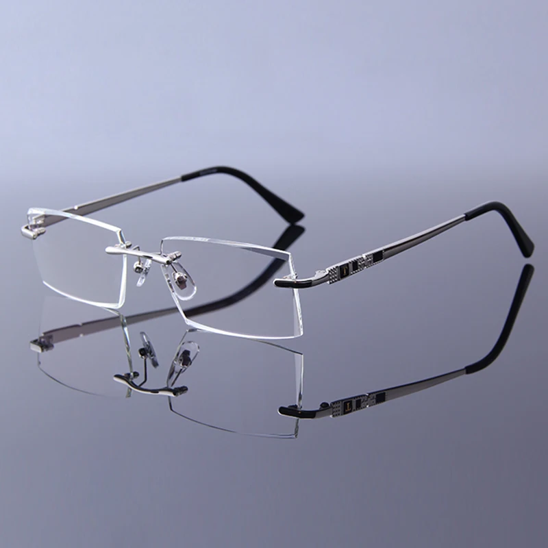 Buy High Quality Reading Glasses Men Rimless Clear