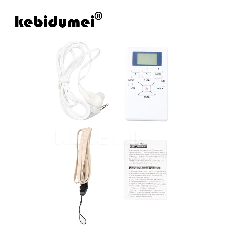 

kebidumei Hot Mini Frequency Modulation FM Radio Digital Signal Processing Portable Receiver With Earphone Radio