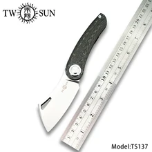 TWOSUN knives d2 blade folding Pocket Knife Camping knives tactical hunting knife outdoor tool EDC TC4 Titanium Fast Open TS137 y start knife dmitry sinkevich flipper knife camping hunting pocket knives edc tools d2 blade tc4 titanium handle free ship