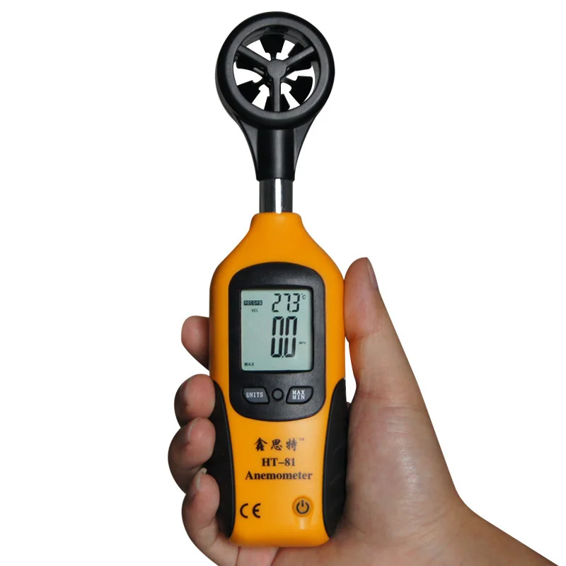 

HT-81 Pocket High Sensitive Anemometer Digital LCD Display Hand-held Wind Speed Gauge Meter Measure Thermometer