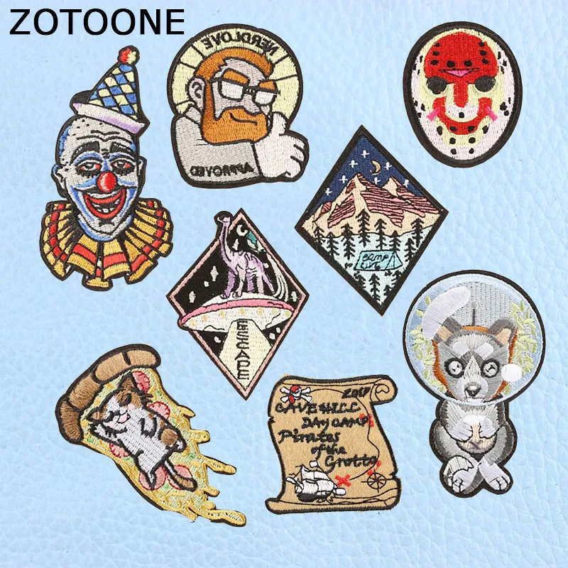 

ZOTOONE Colorful Animals Iron on Patches for Clothes Funny Clown Patch for Clothing Irons A-Level Washable Stickers Applications