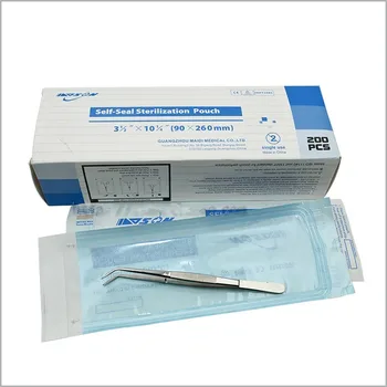 

200pcs / box 90 * 260mm DENTAL SELF SEAL STERILIZATION POUCHES medical bag sterilization bags no need sealing machine