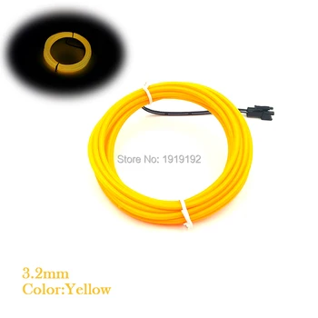

10Meters 3.2mm 10 color EL Wire Tube Rope Battery Powered Flexible Neon Cold Light Car Party Wedding Decoration By DC-5V Driver