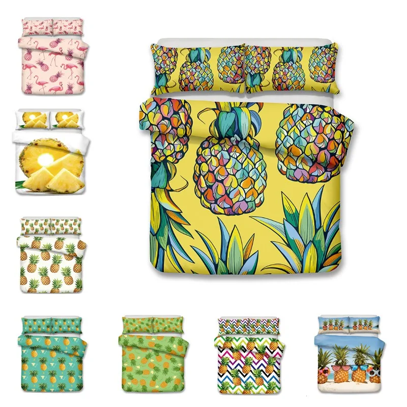 

Bedding set Duvet Cover Pineapple Cartoon 3Pcs