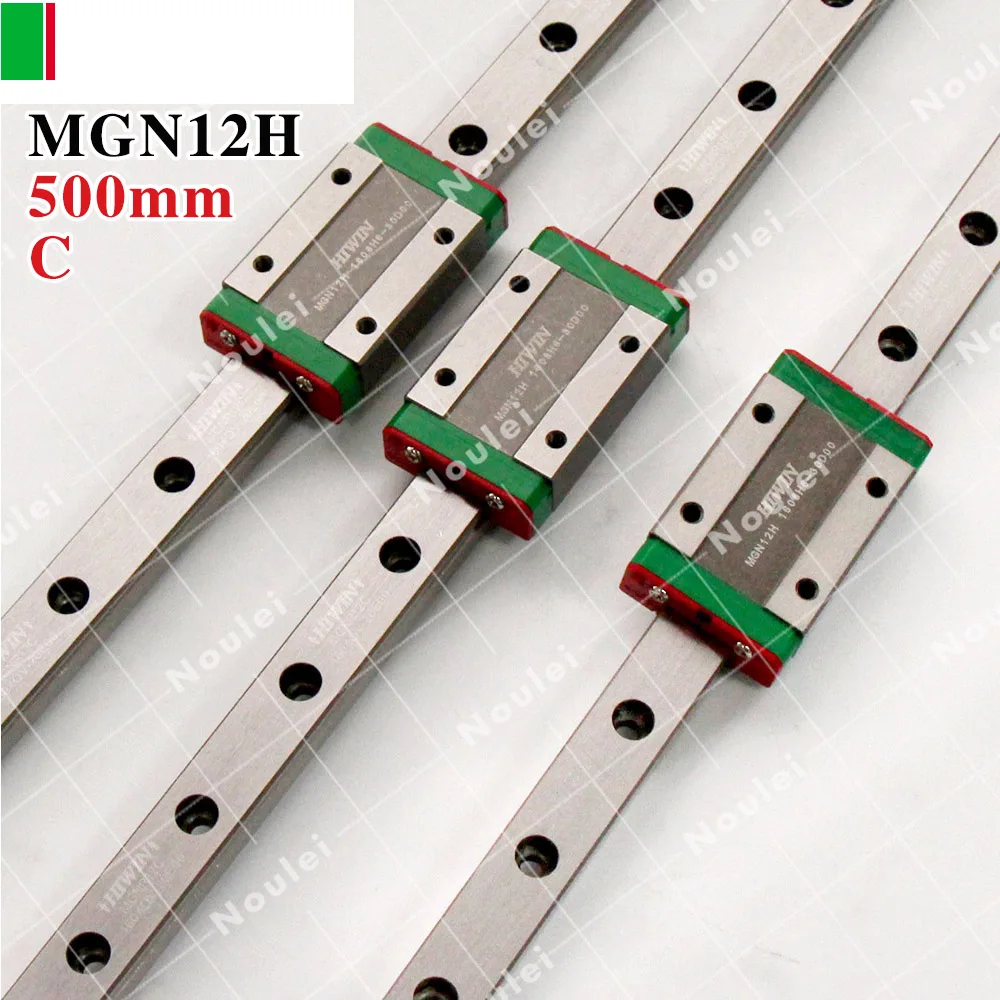 HIWIN MGN12 500mm linear guide rail with MGN12H slide blocks stainless