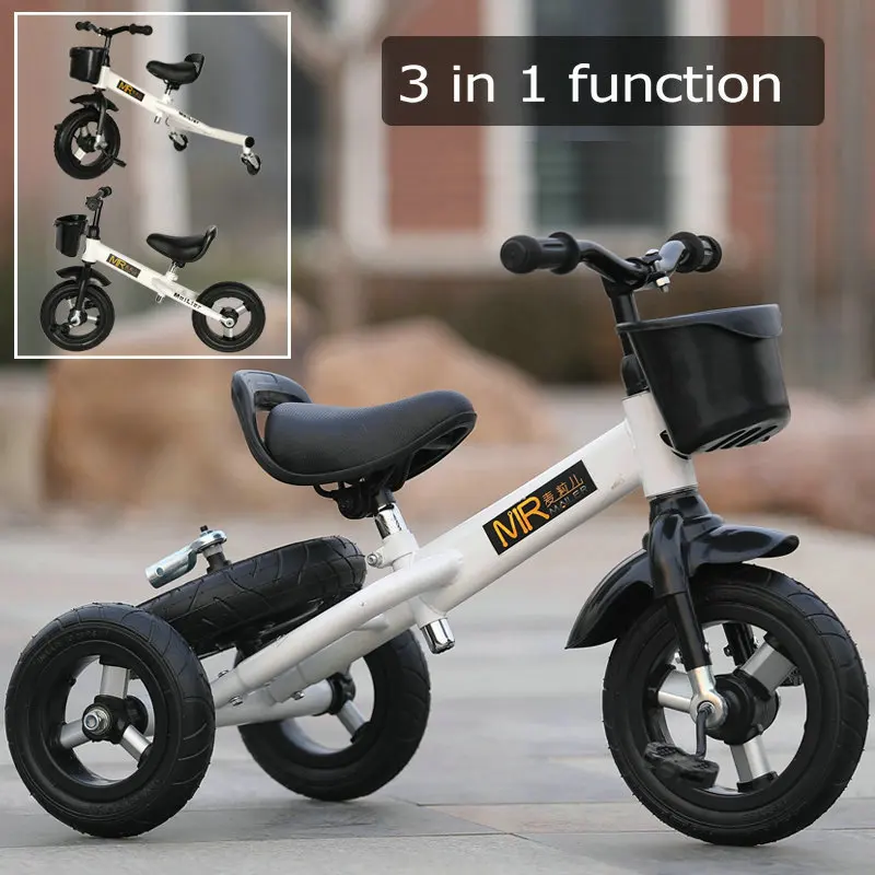 

1 car three ways to play all-metal multi-function children's tricycle baby tandem bicycle 3-6 old baby drift car toy car go kart