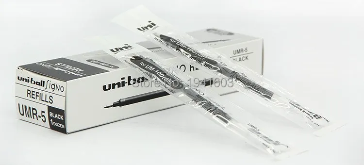12 шт./партия одношариковая ручка Signo UMR-5 Заправка для UM-100 гелевых чернил 0,5 мм