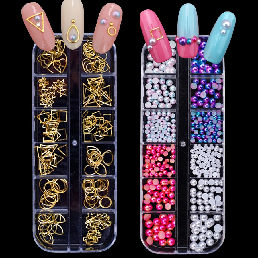 Bittb пилочки для ногтей художественные украшения Стразы Разноцветный жемчуг бусины алмазный камень украшения для маникюра дизайн ногтей - Цвет: Style2