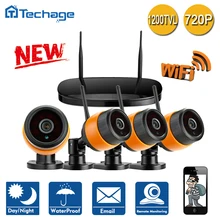 Techage 4CH Беспроводной NVR WIFI ВИДЕОНАБЛЮДЕНИЯ Система 4 ШТ. Открытый Крытый 720 P ИК Ночного Видения P2P Безопасности Ip-камеры Видеонаблюдения комплект