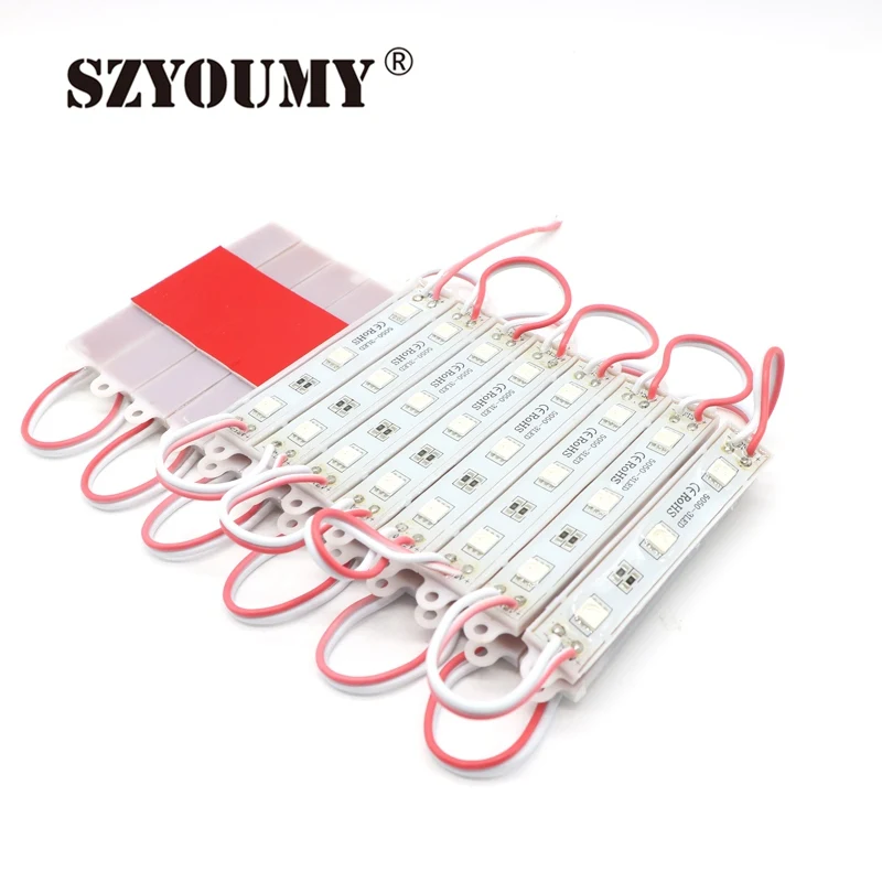 SZYOUMY 1000 шт. 5050 SMD 3 светодиодный s светодиодный модуль белый/теплый белый/красный/зеленый/синий водонепроницаемый реклама лампа DC 12 В оптовая