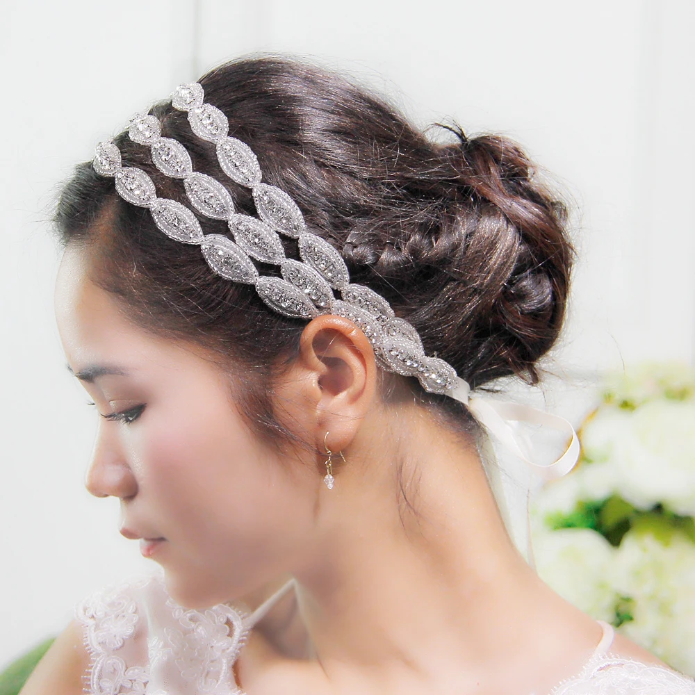 Crystal Bride Tiaras for Women Fashion Handmade Flower Headdress Tiaras