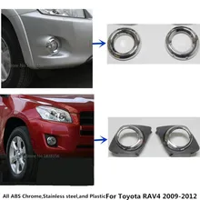 Для Toyota RAV4 2009 2010 2011 2012 кузова детектор ABS Хромированная накладка передняя фара туман светильник Рамка светильника придерживаться часть 2 шт