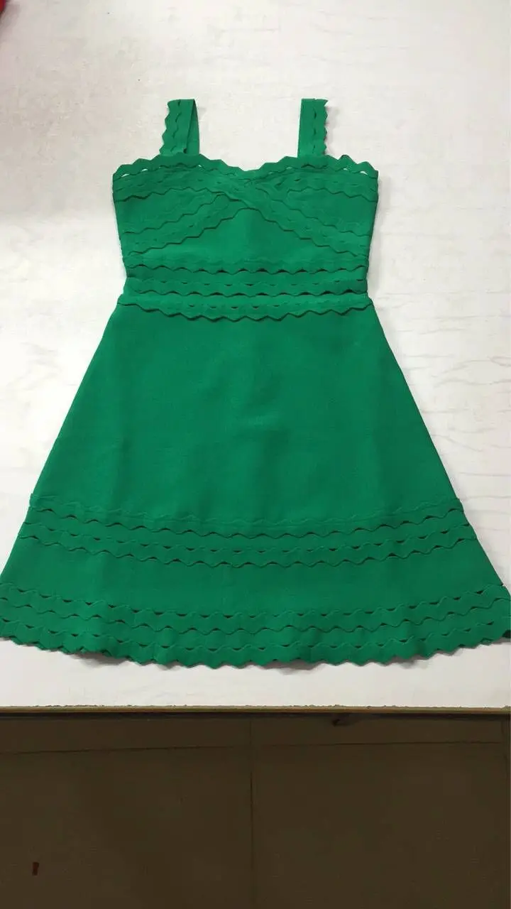 

2018 New Women Bandage Dress Elegant Club Party Dresses Sexy A-line Mini Patchwork Vestidos Dress Green Red White