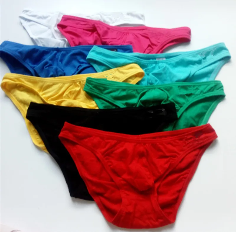 Sexy Mens Colorful Briefs Low Waist Cotton Underwear U Convex Fashion