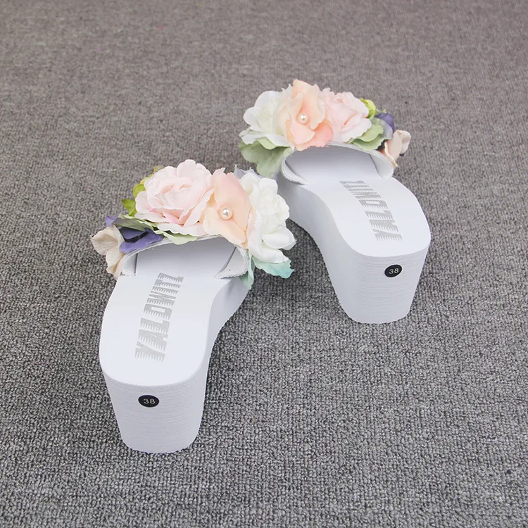 Womens New Handmade Flowers White Flip Flops Wedges Shoes Online Sale Slipper Beach Sandals Cheap58