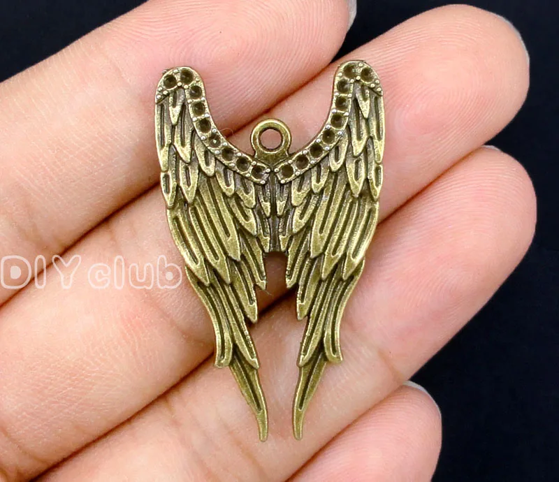 25pcs Antique Bronze Large Angel Wing Charms Pendant 39x23mmangel wing