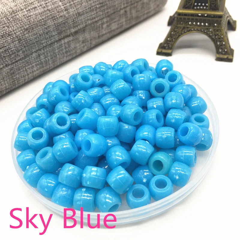 

100pcs 6mm Bracelet Accessories Children Gift DIY Bracelet Earrings Charms Necklace Beads For Jewelry Making Sky Blue