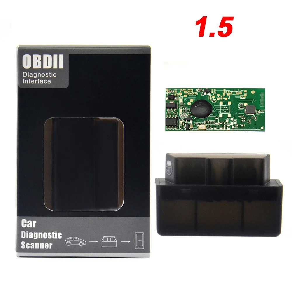 Мини OBD2 Eml327 V1.5 25k80 Bluetooth адаптер автомобильный диагностический сканер для Android/PC Автомобильный сканер elm327 Real V1.5 - Цвет: black No PIC18F25K